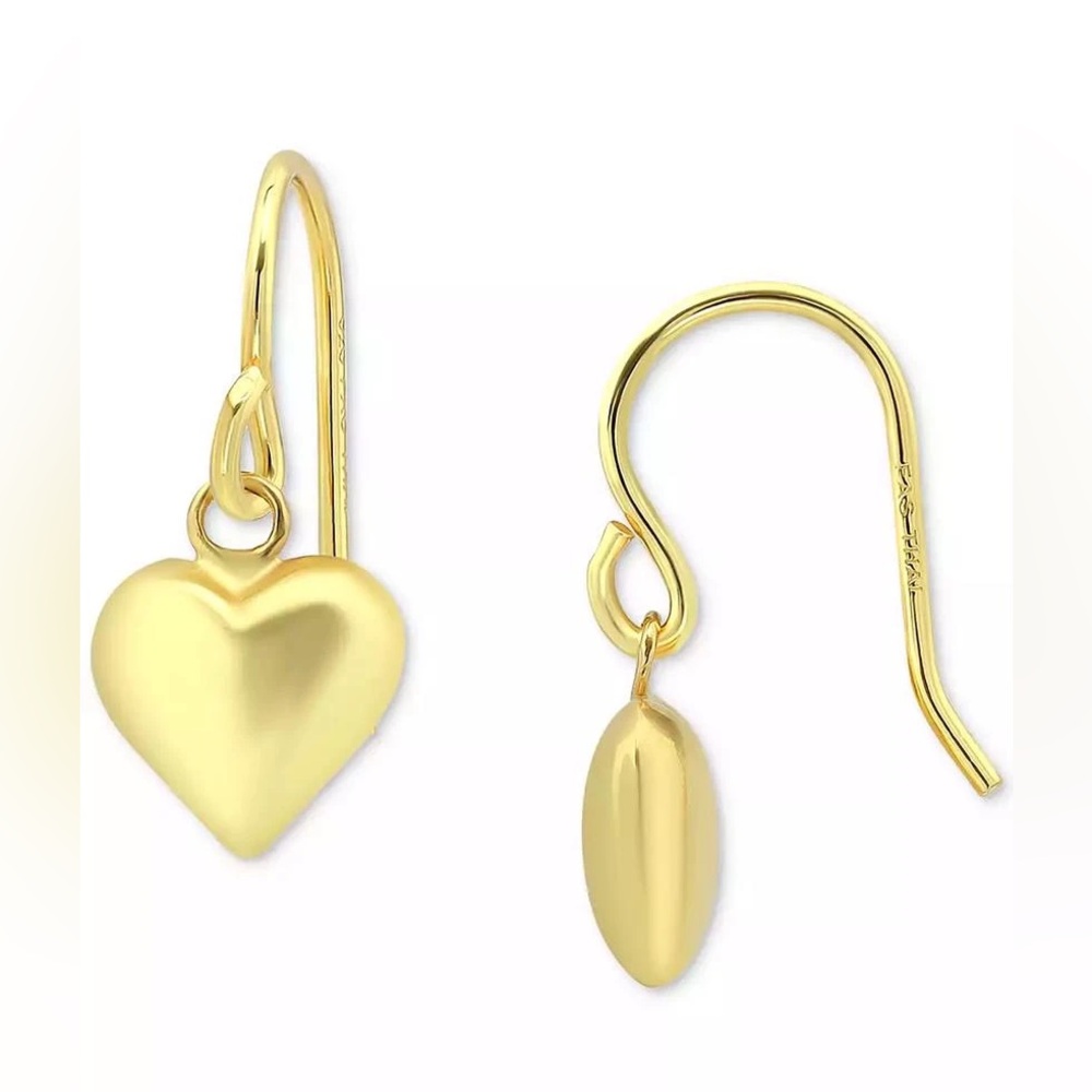 🐘🐘💓 Giani Bernini 18K Gold Plated Heart Drop Earrings - Picture 2 of 5